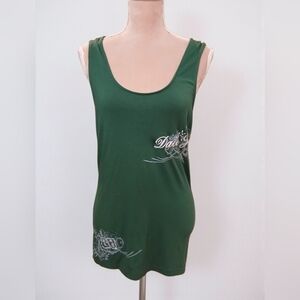 Chase Authentics Dale Earnhart Jr Amp Green Racerback Tank Womans Large